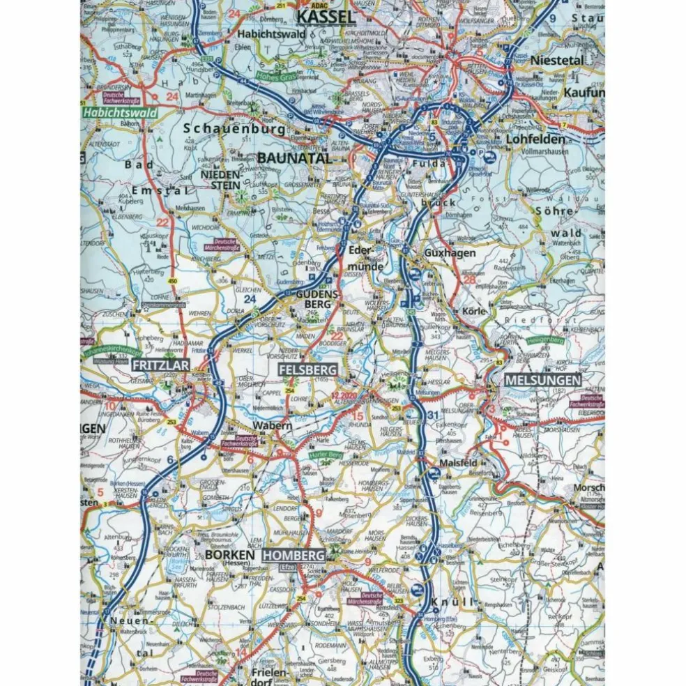 ADAC REGIONALKARTE BLATT 8 HARZ, BRAUNSCHWEIG, ERFURT, KASS - Straßenkarte