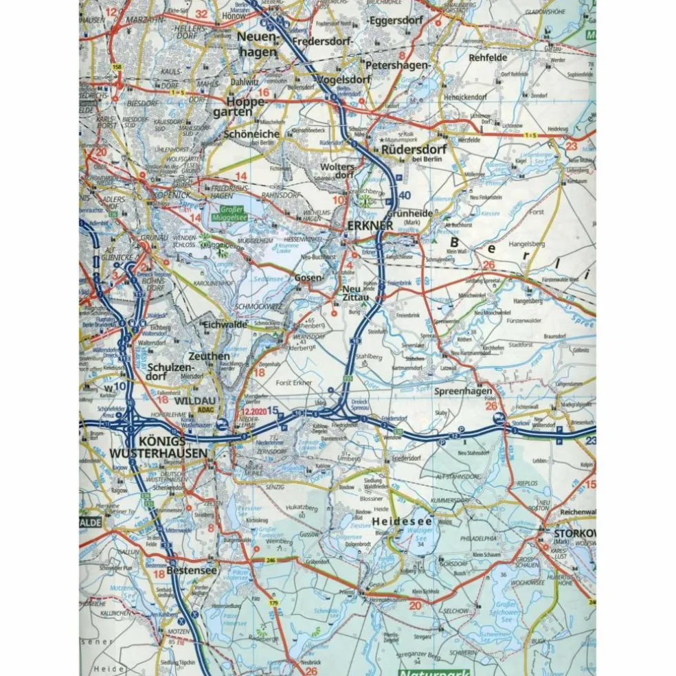 ADAC REGIONALKARTE BLATT 6 BERLIN UND UMGEBUNG MÜRITZ BIS SP - Straßenkarte