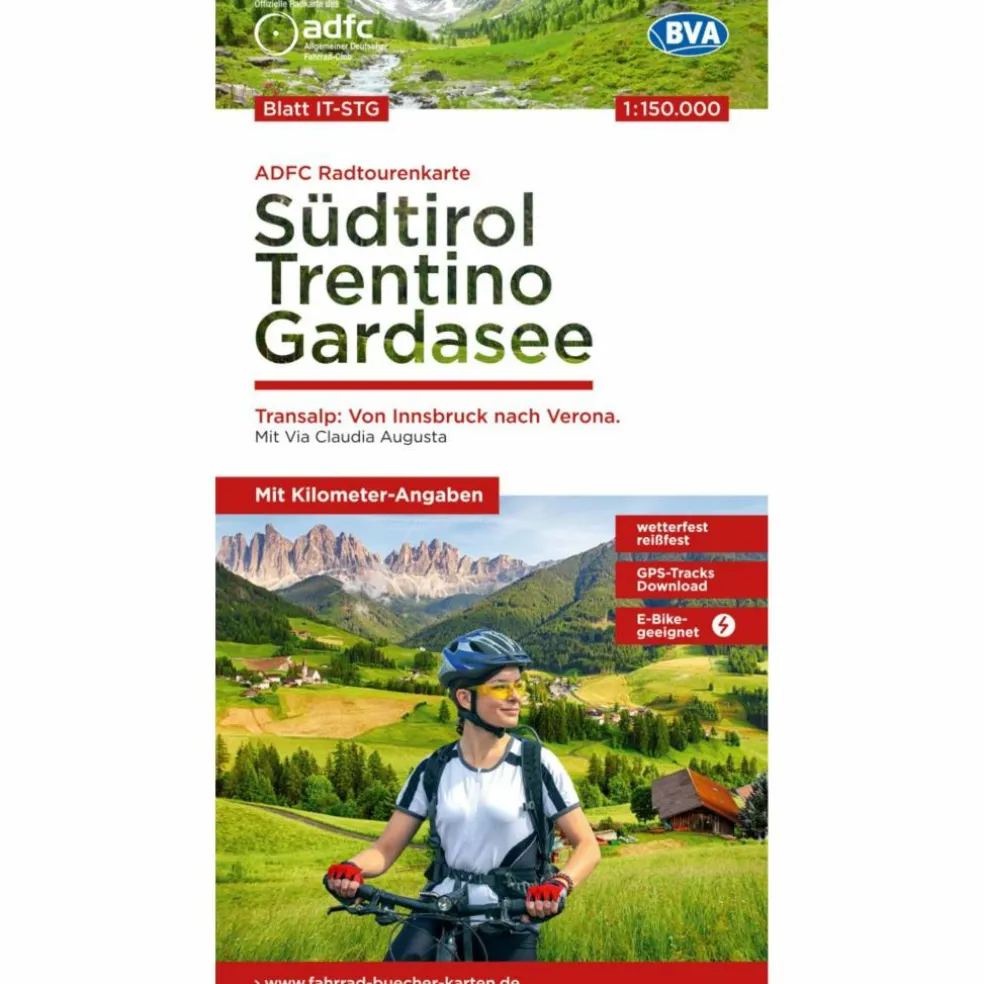 ADFC-RADTOURENKARTE IT-STG SÜDTIROL, TRENTINO, GARDASEE - Fahrradkarte