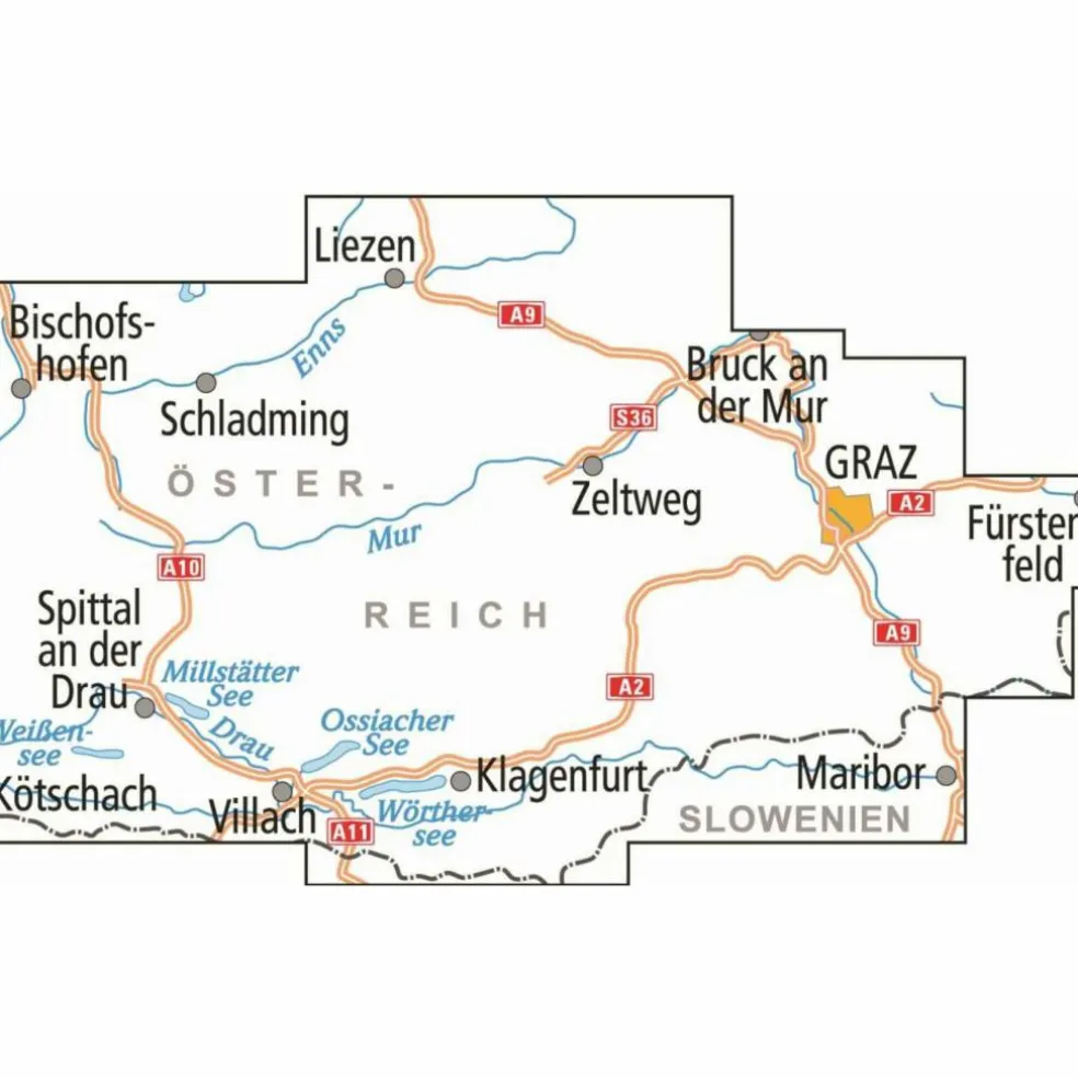ADFC-RADTOURENKARTE ÖS3 ÖSTERREICH STEIERMARK KÄRNTEN - Fahrradkarte