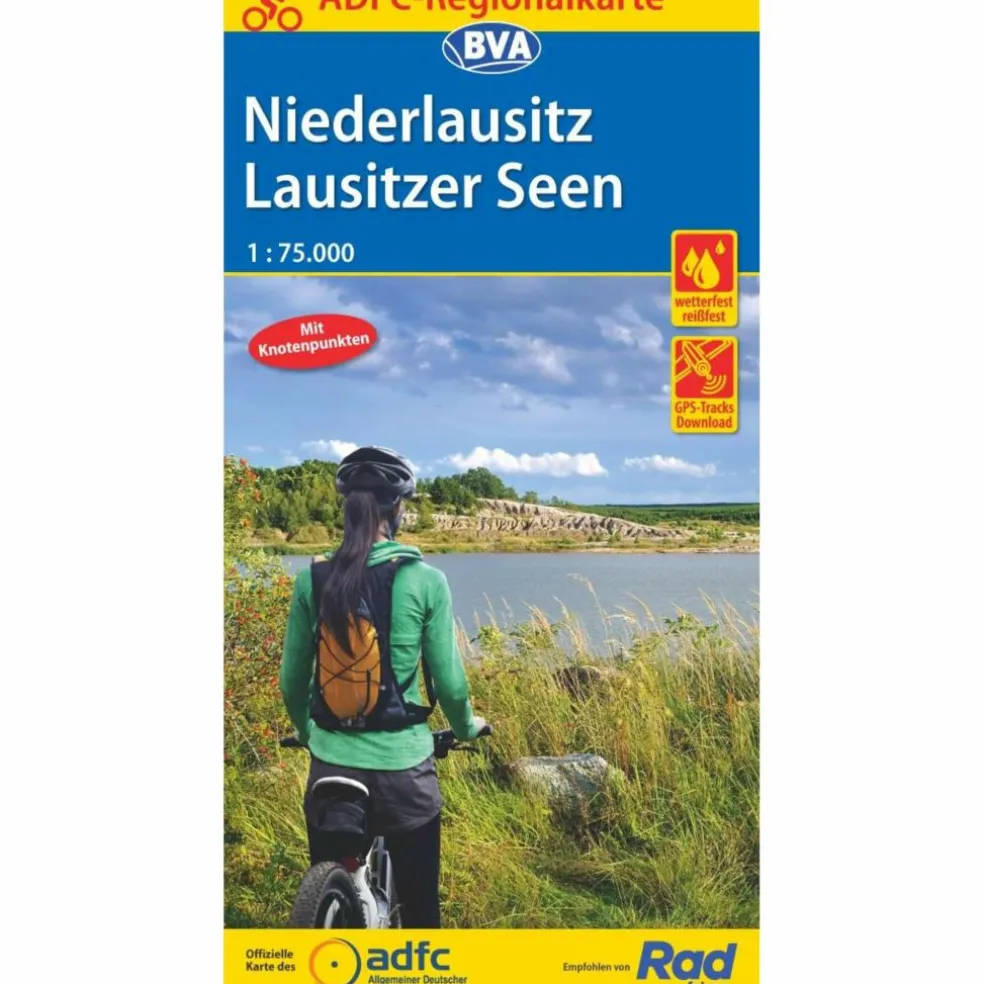 ADFC-REGIONALKARTE NIEDERLAUSITZ LAUSITZER SEEN, 1:75.000 - Fahrradkarte