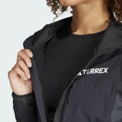 Adidas TERREX TECHROCK HOODED WIND FLEECE JACKET Damen - Fleecejacke