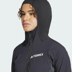 Adidas TERREX TECHROCK HOODED WIND FLEECE JACKET Damen - Fleecejacke