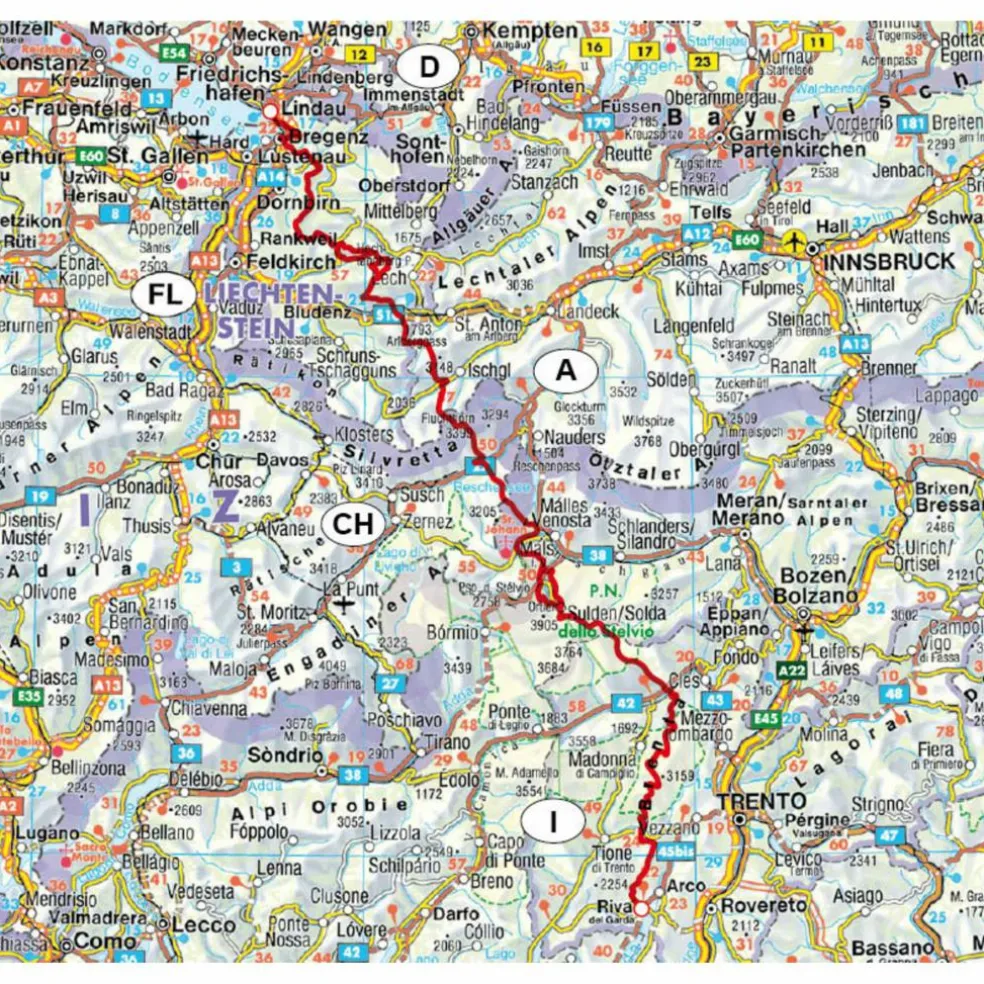 ALPENÜBERQUERUNG BODENSEE - GARDASEE - Wanderführer