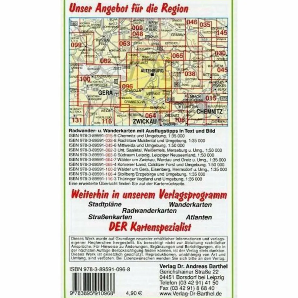 ALTENBURGER LAND UND UMGEBUNG 1 : 50 000 - Wanderkarte