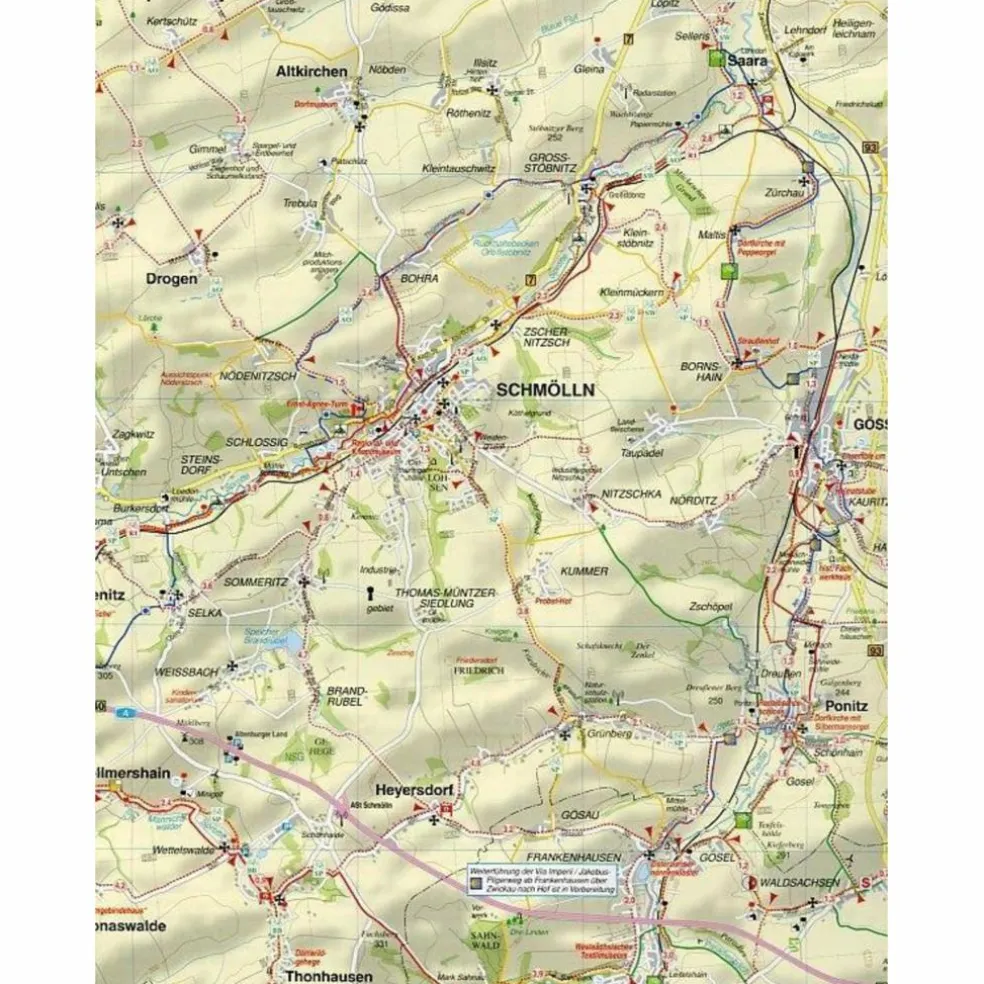 ALTENBURGER LAND UND UMGEBUNG 1 : 50 000 - Wanderkarte