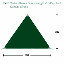 Bent VERBINDBARES SONNENSEGEL ZIP-PROTECT CANVAS SINGLE - Tarp