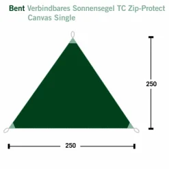 Bent VERBINDBARES SONNENSEGEL ZIP-PROTECT CANVAS SINGLE - Tarp