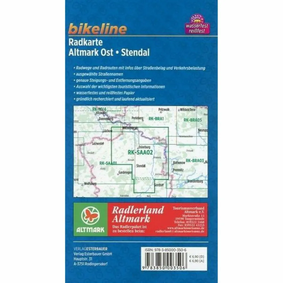 BIKELINE RADKARTE ALTMARK OST STENDAL - Fahrradkarte