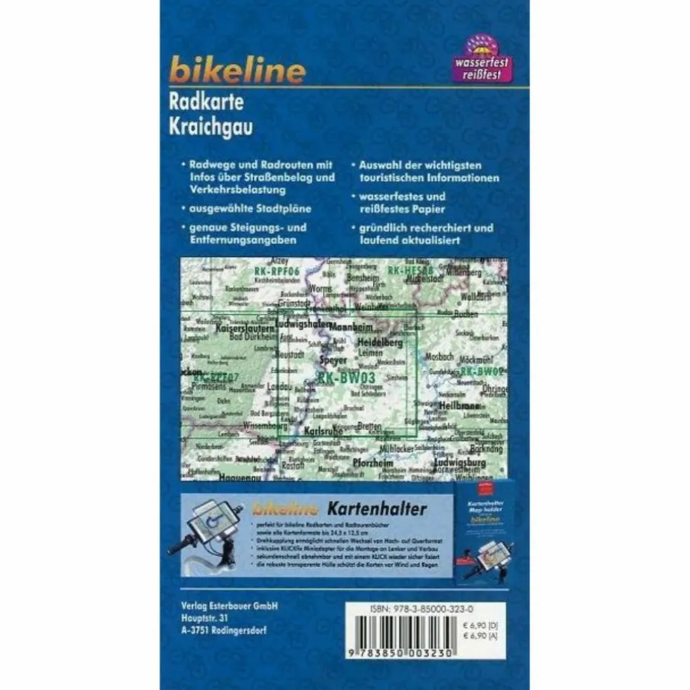 BIKELINE RADKARTE KRAICHGAU 1:75.000 - Fahrradkarte