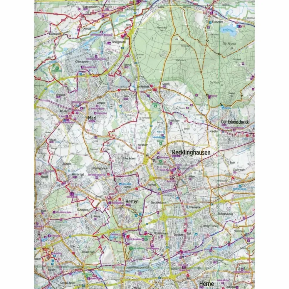 BIKELINE RADKARTE RUHRGEBIET 1 : 75 000 - Fahrradkarte