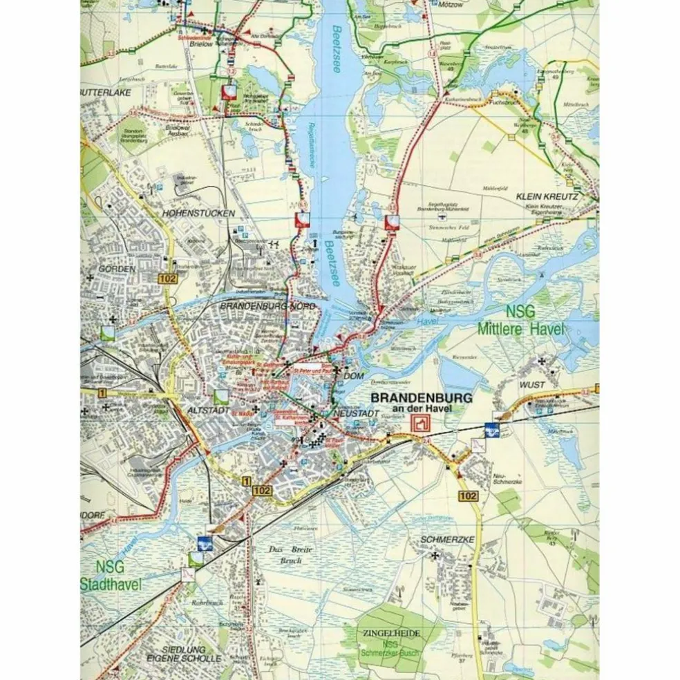 BRANDENBURGER HAVELSEEN UND UMGEBUNG - Wanderkarte