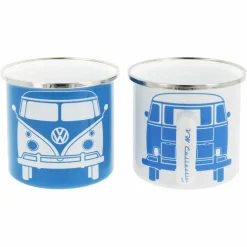 BRISA VW T1 BUS ENAMEL TASSE 2ER SET IN GESCHENKBOX - FRONT/WEISS - Becher