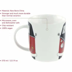 BRISA VW T1 BUS KAFFEETASSE IN GESCHENKBOX - ROT/SCHWARZ - Becher
