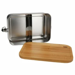 CJH EDELSTAHL LUNCH BOX BAMBUSDECKEL - Dose