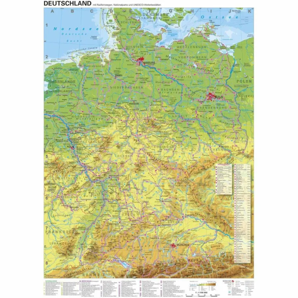 DEUTSCHLAND RADFERNWEGE - Poster
