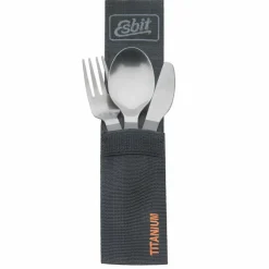 Esbit TITAN BESTECK-SET, 3 TEILIG, MIT KARABINER UND TASCHE - Campinggeschirr