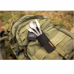 Esbit TITAN BESTECK-SET, 3 TEILIG, MIT KARABINER UND TASCHE - Campinggeschirr