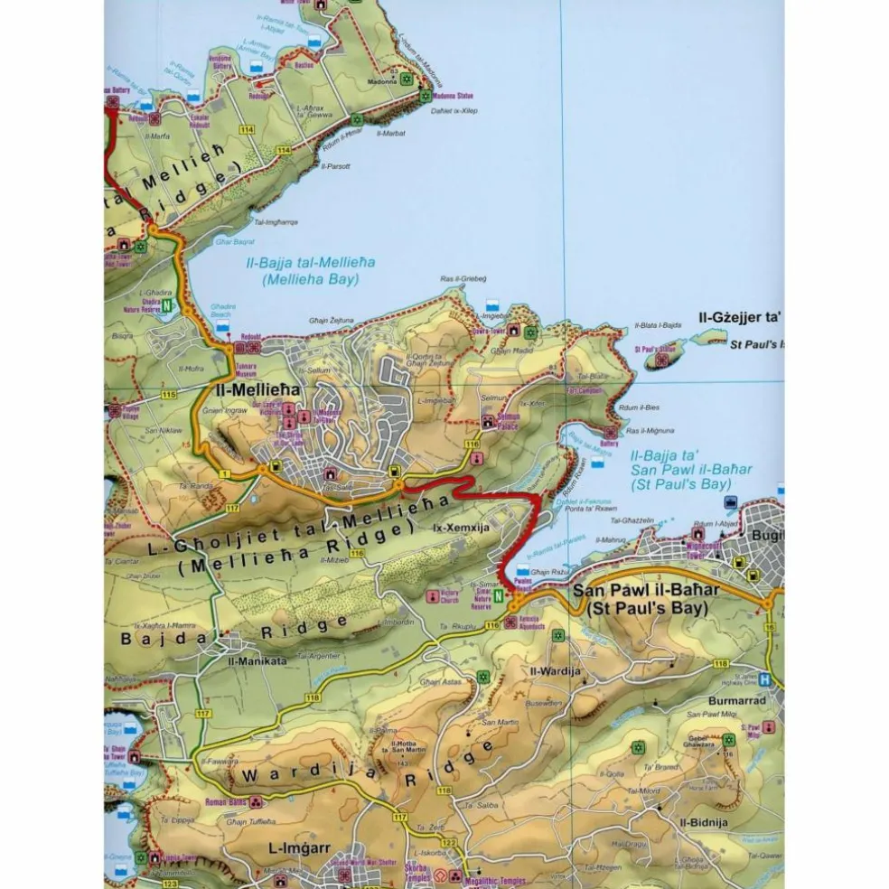F+B AUTOKARTE MALTA - GOZO 1:30.000 - Straßenkarte