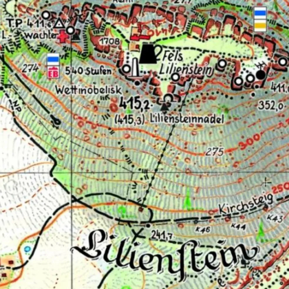 FESTUNG KÖNIGSTEIN UND DIE TAFELBERGE - Wanderkarte