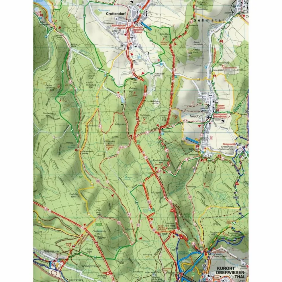 FICHTELBERG, KEILBERG UND UMGEBUNG - Wanderkarte