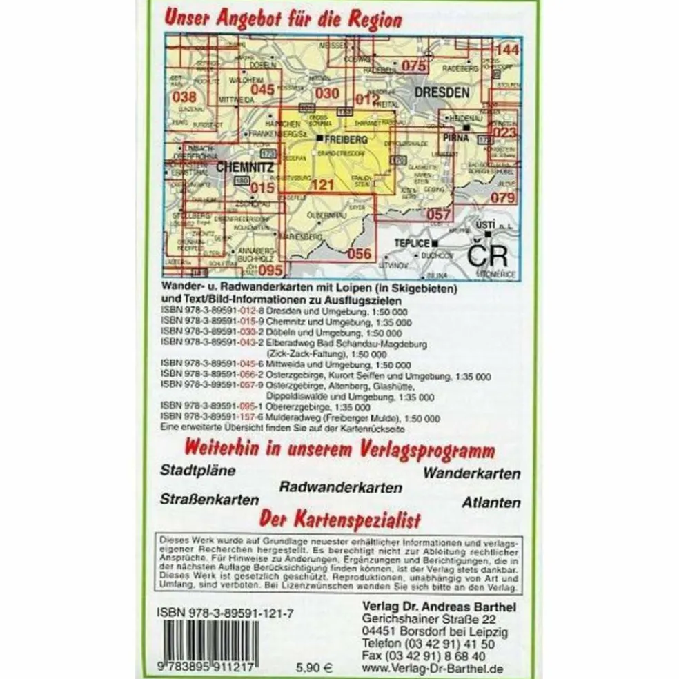 FREIBERG THARANDTER WALD UND UMGEBUNG - Wanderkarte