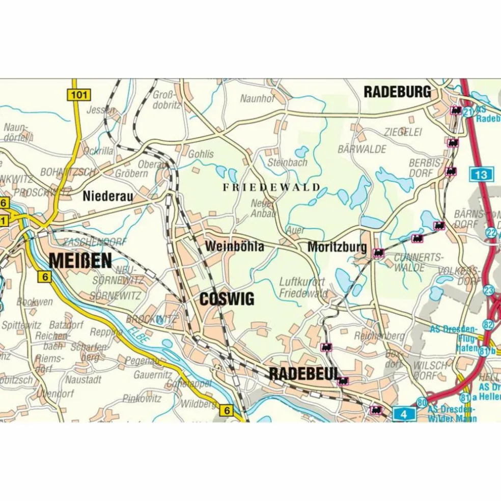 FRIEDEWALD MORITZBURGER TEICHGEBIETE - Wanderkarte