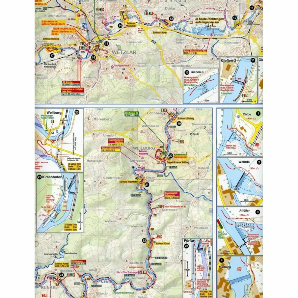 GEWÄSSERKARTE LAHN 1:75 000 - Wasserkarte