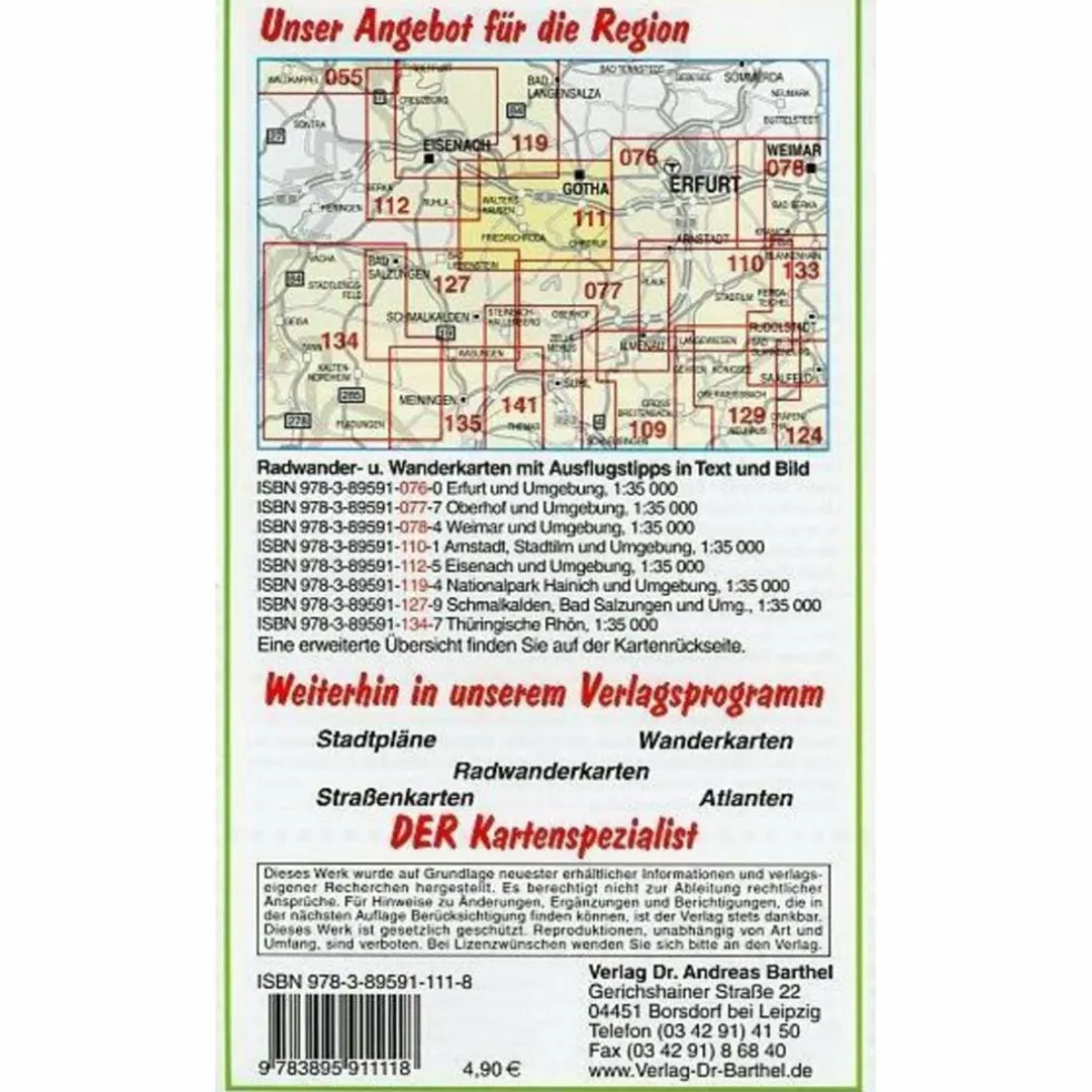 GOTHA, INSELSBERG UND UMGEBUNG 1 : 35 00 - Wanderkarte