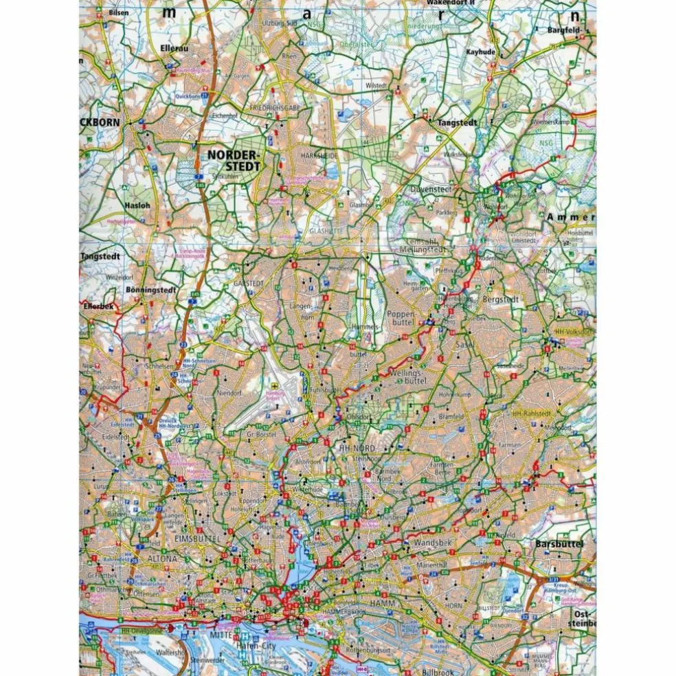HAMBURG UND UMGEBUNG 1:100 000 - Fahrradkarte