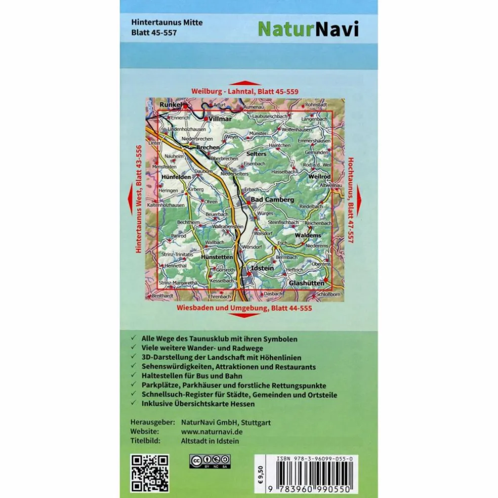 HINTERTAUNUS MITTE 1:25.000, BLATT 45- - Wanderkarte