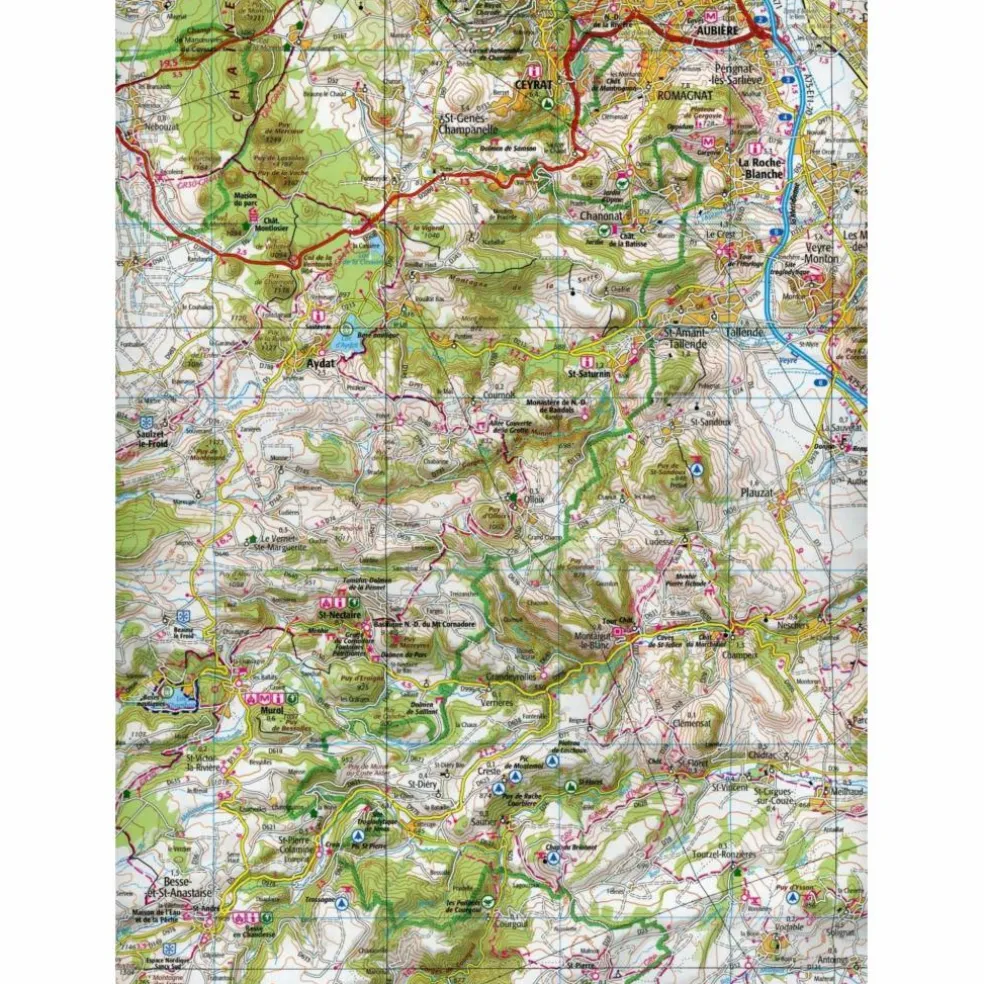 IGN 148 CLERMONT-FERRAND SALERS 1:100 000 - Karte
