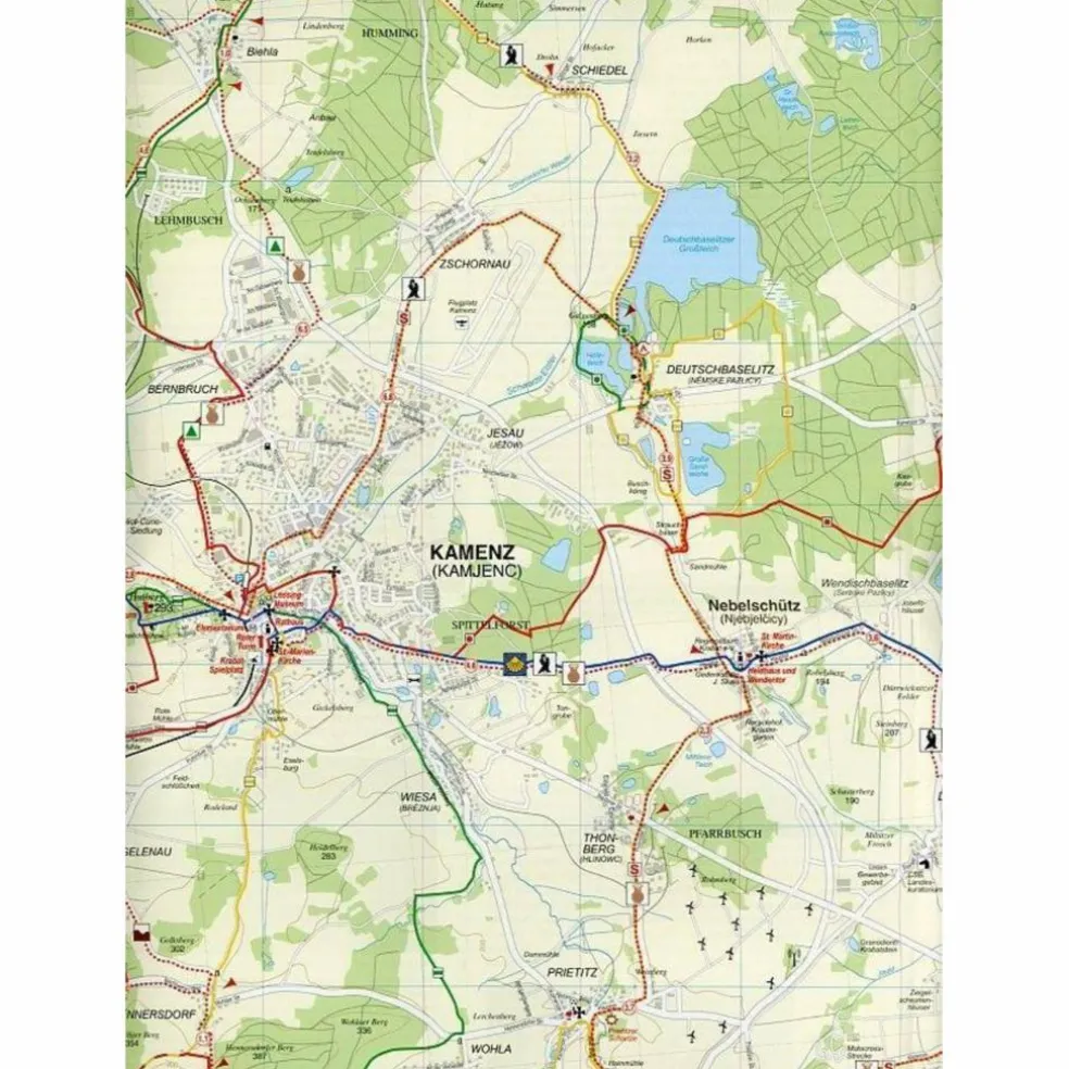 KAMENZ, PULSNITZ, KÖNIGSBRÜCK UND UMGEBUNG - Wanderkarte