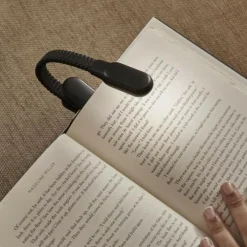 Kikkerland RECHARGEABLE CLIP BOOK LIGHT BLACK
