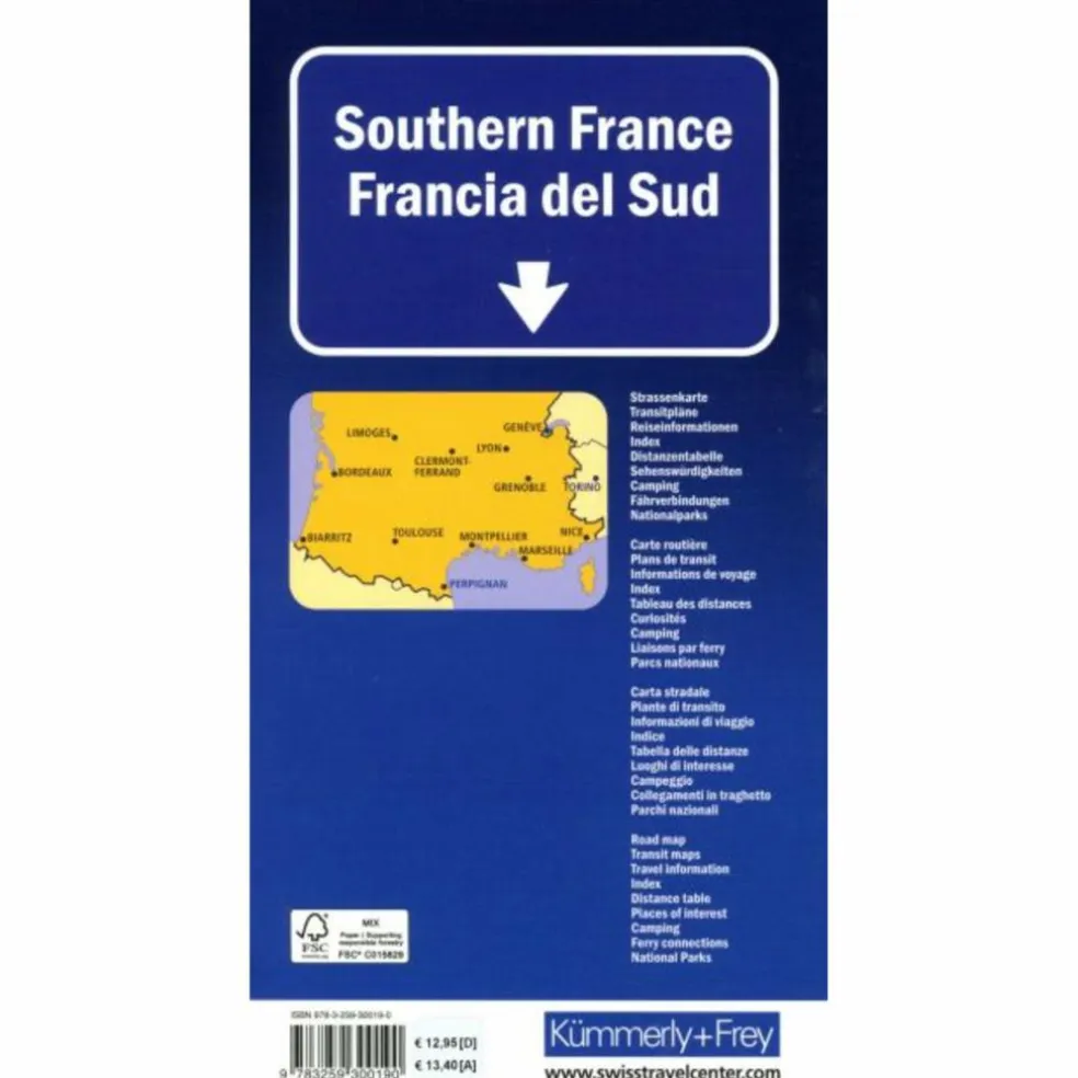 KÜMMERLY+FREY STRASSENKARTE FRANKREICH SÜD 1:600.000