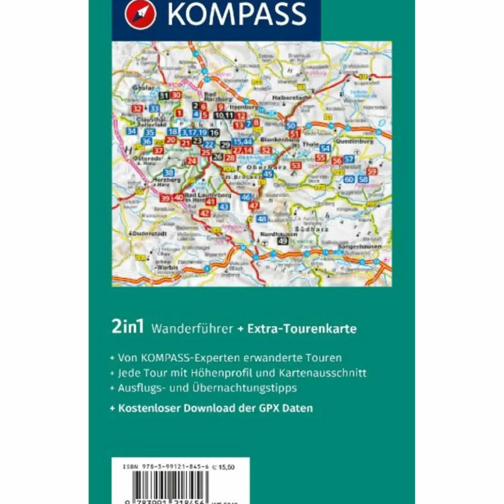 KOMPASS WANDERFÜHRER HARZ, 60 TOUREN