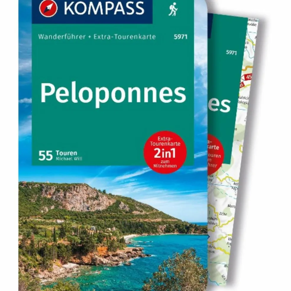 KOMPASS WANDERFÜHRER PELOPONNES, 55 TOUREN