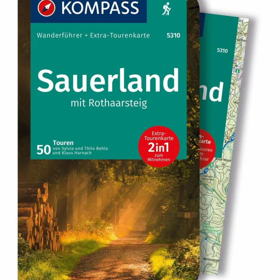 KOMPASS WANDERFÜHRER SAUERLAND MIT ROTHAARSTEIG, 50 TOUREN