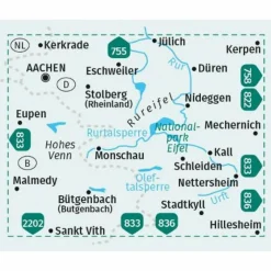 KOMPASS WANDERKARTE 757 AACHEN, DÜREN, NATIONALPARK EIFEL