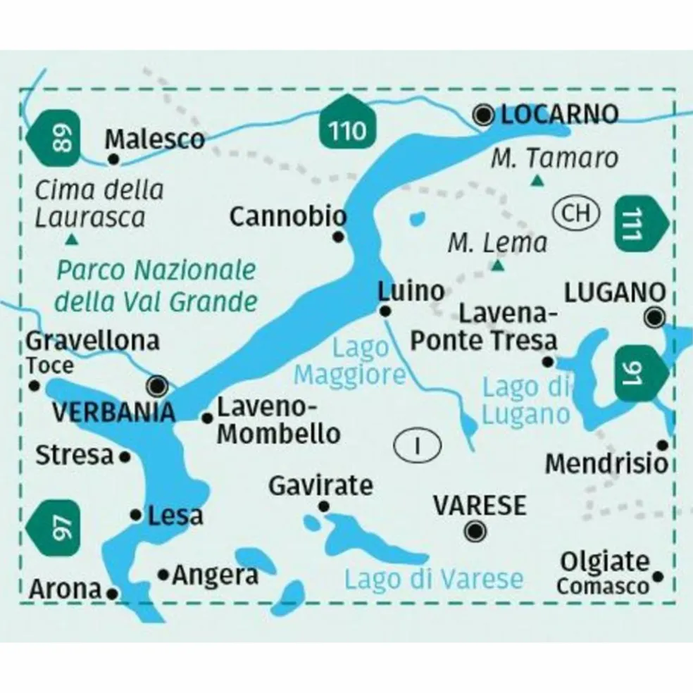 KOMPASS WANDERKARTE 90 LAGO MAGGIORE, LAGO DI VARESE