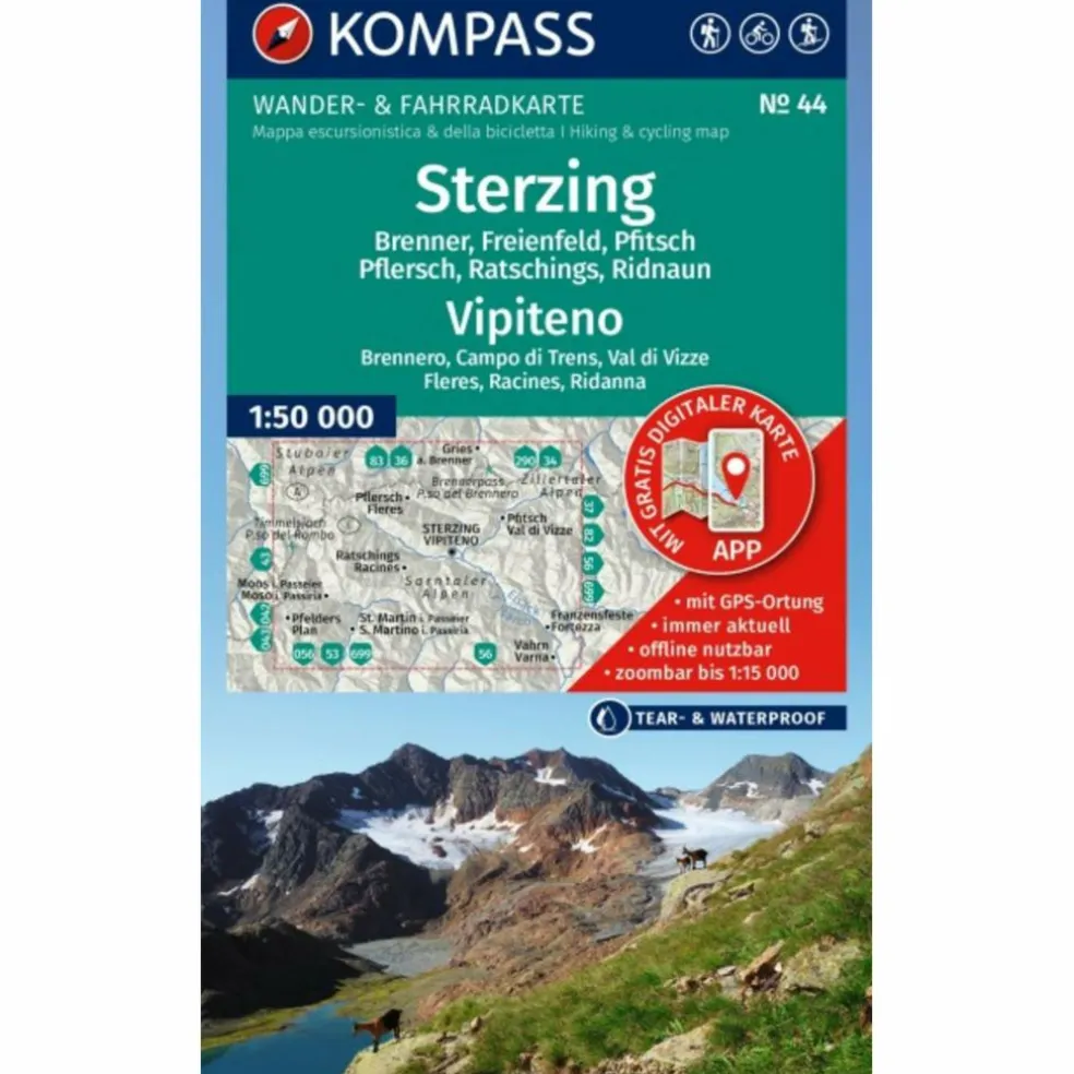 KOMPASS WANDERKARTE 44 STERZING / VIPITENO 1:50.000