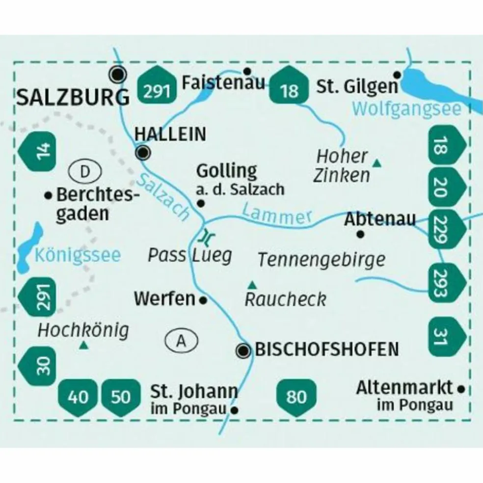 KOMPASS WANDERKARTE 15 TENNENGEBIRGE, HOCHKÖNIG
