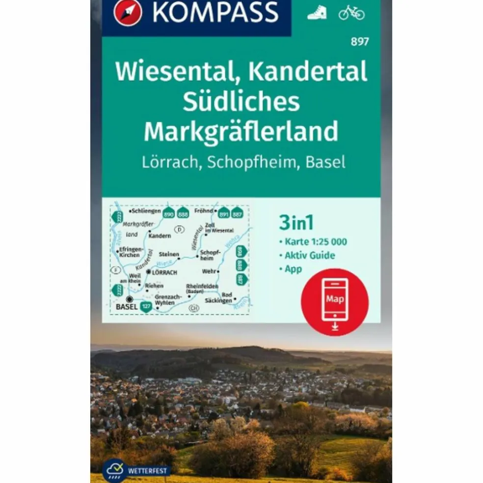KOMPASS WANDERKARTE 897 WIESENTAL, KANDERTAL