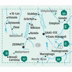 KOMPASS WANDERKARTE 117 ZERMATT, SAAS-FEE 1:40.000