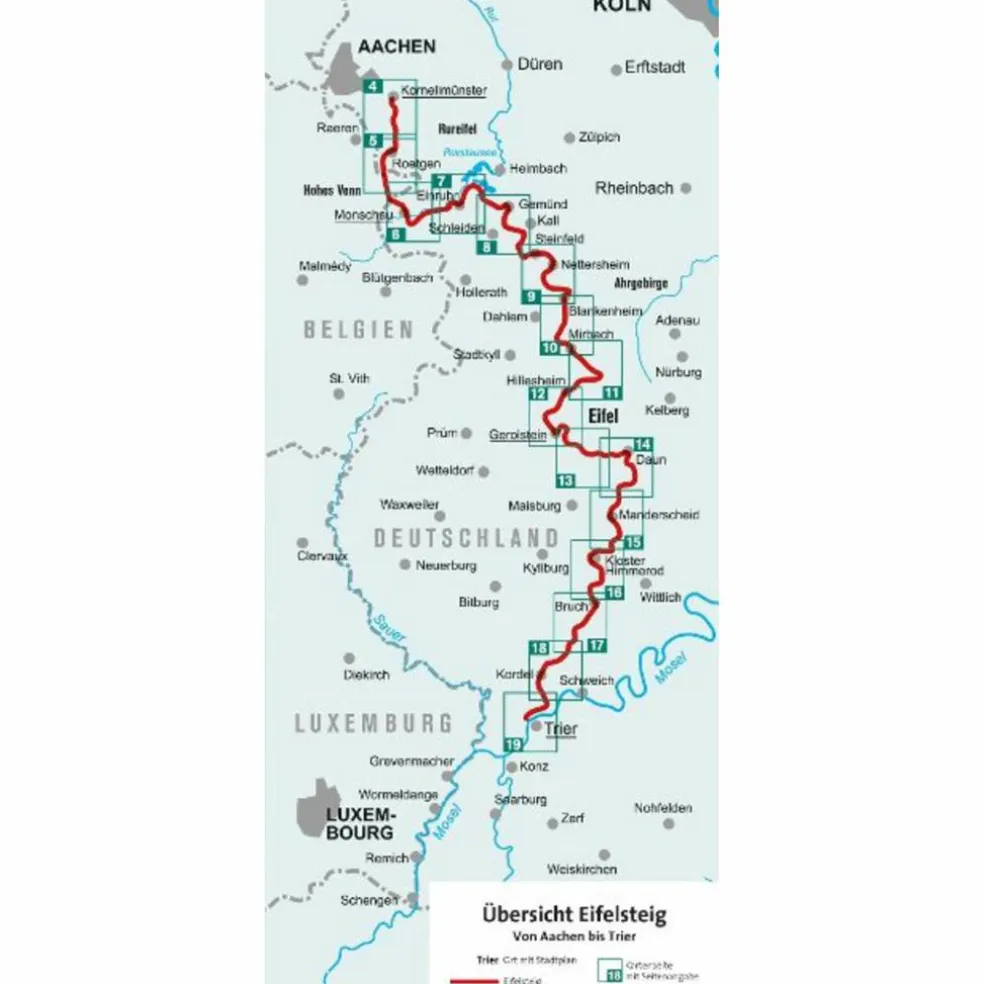 KOMPASS WANDER-TOURENKARTE EIFELSTEIG 1:50.000