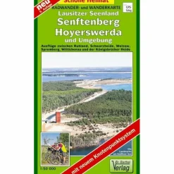 LAUSITZER SEENLAND, SENFTENBERG, HOYERSWERDA - Wanderkarte