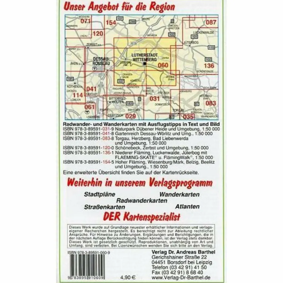 LUTHERSTADT WITTENBERG UND UMGEBUNG - Wanderkarte