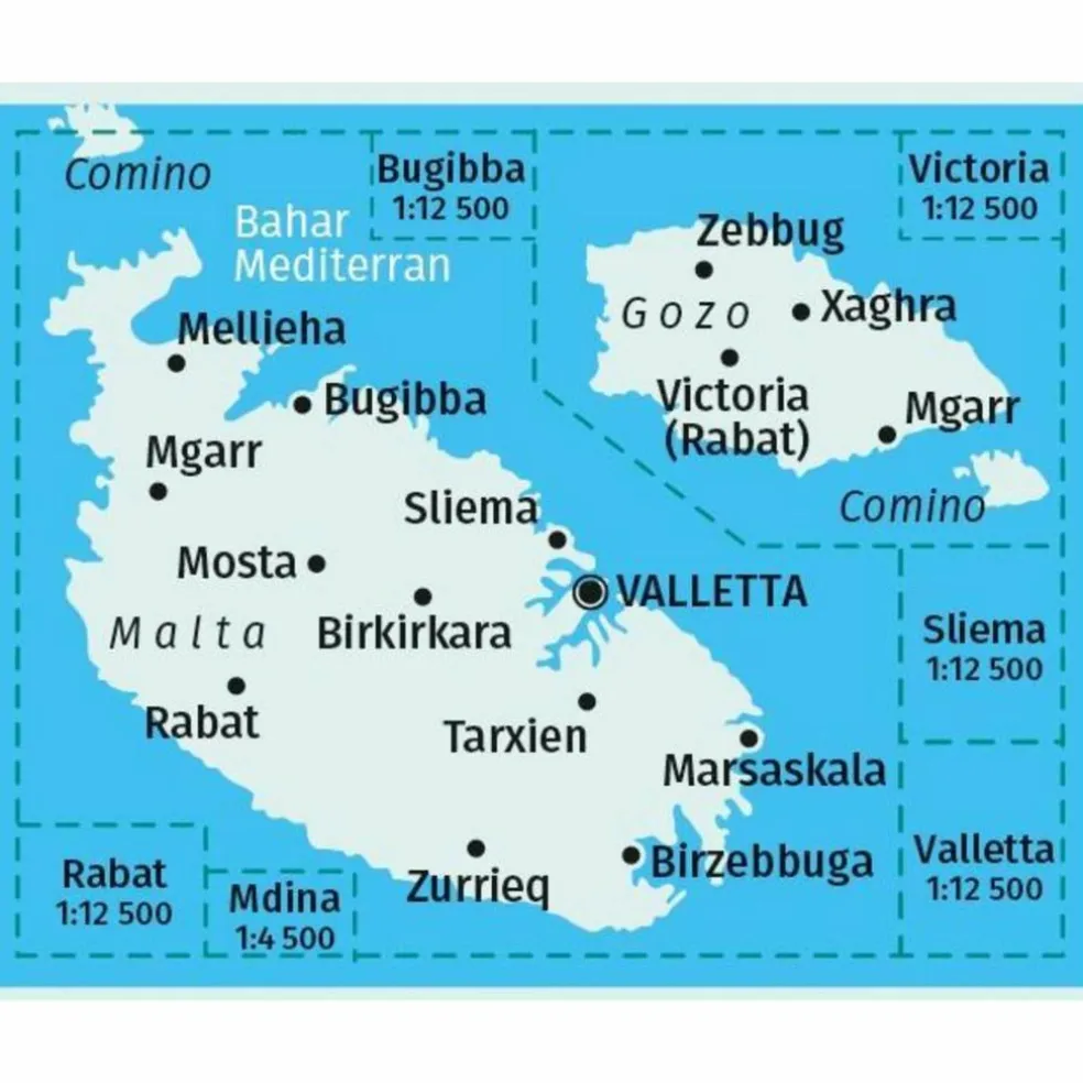 MALTA, GOZO 1:25 000 - Straßenkarte