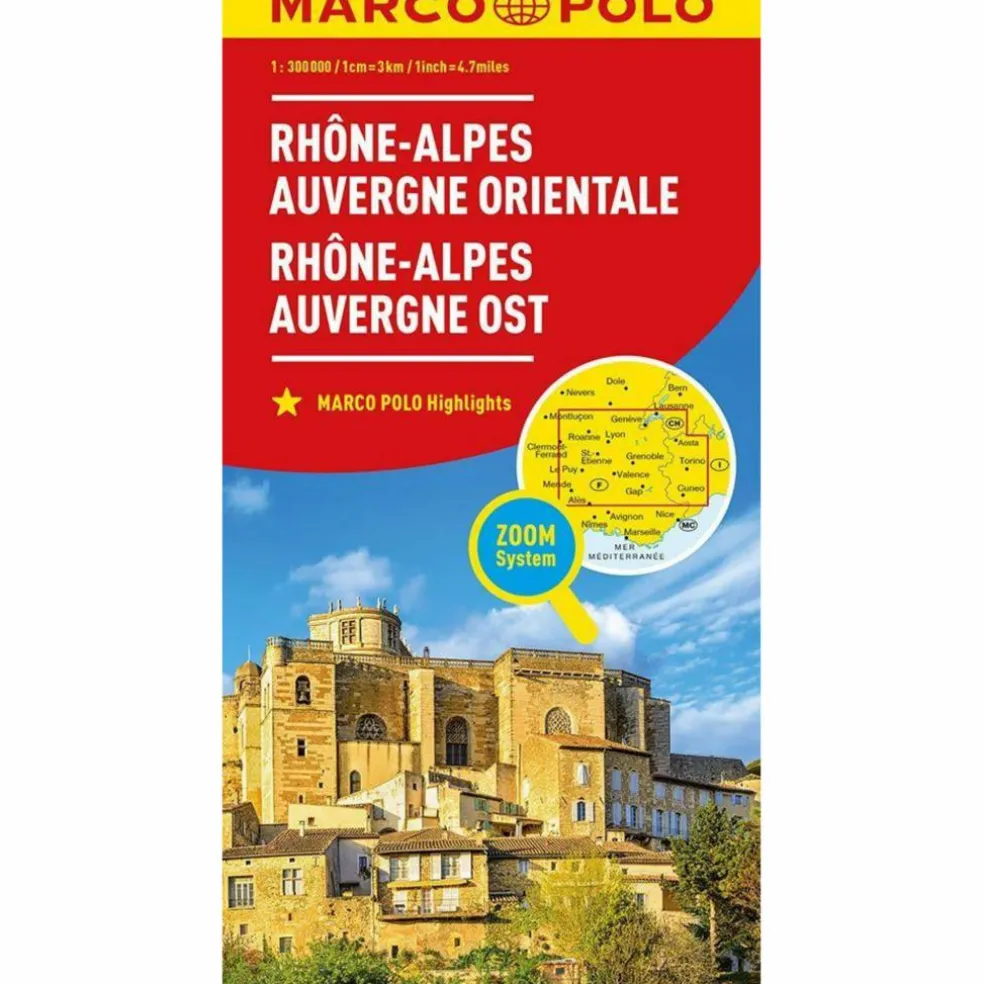 MARCO POLO REGIONALKARTE FRANKREICH: RHÔNE-ALPES, AUVERGNE