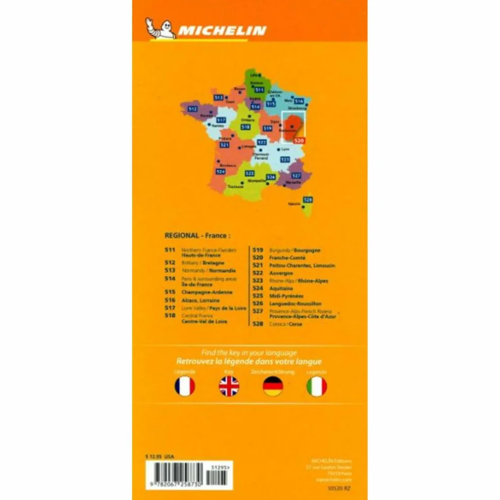 MICHELIN FRANCHE-COMTE - Straßenkarte